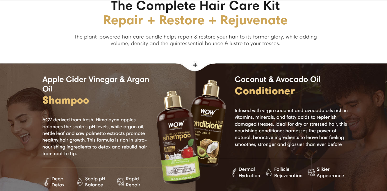 Apple Cider Vinegar Shampoo + Coconut Hair Conditioner